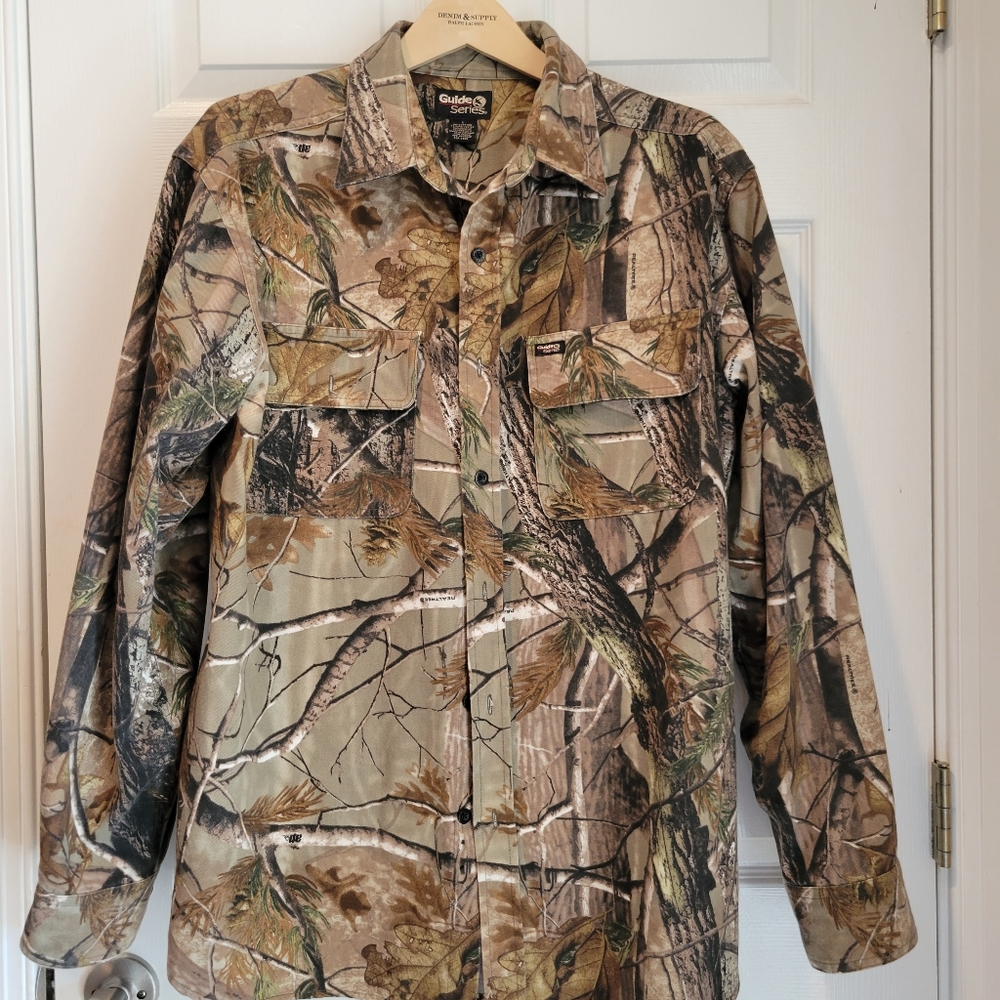 Long sleeve button camo shirt